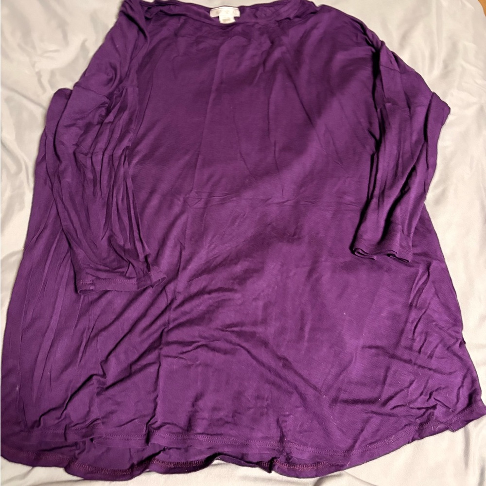 SOLD—-Honey and Lace Rich Purple Long Sleeve Tee